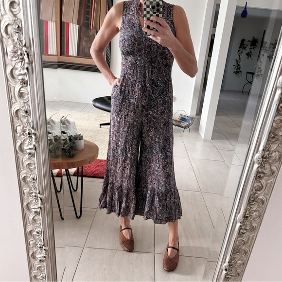 Anthropologie Maeve Ansonia Ruffled Wide Leg Jumpsuit  Size 4 - Picture 3 of 12